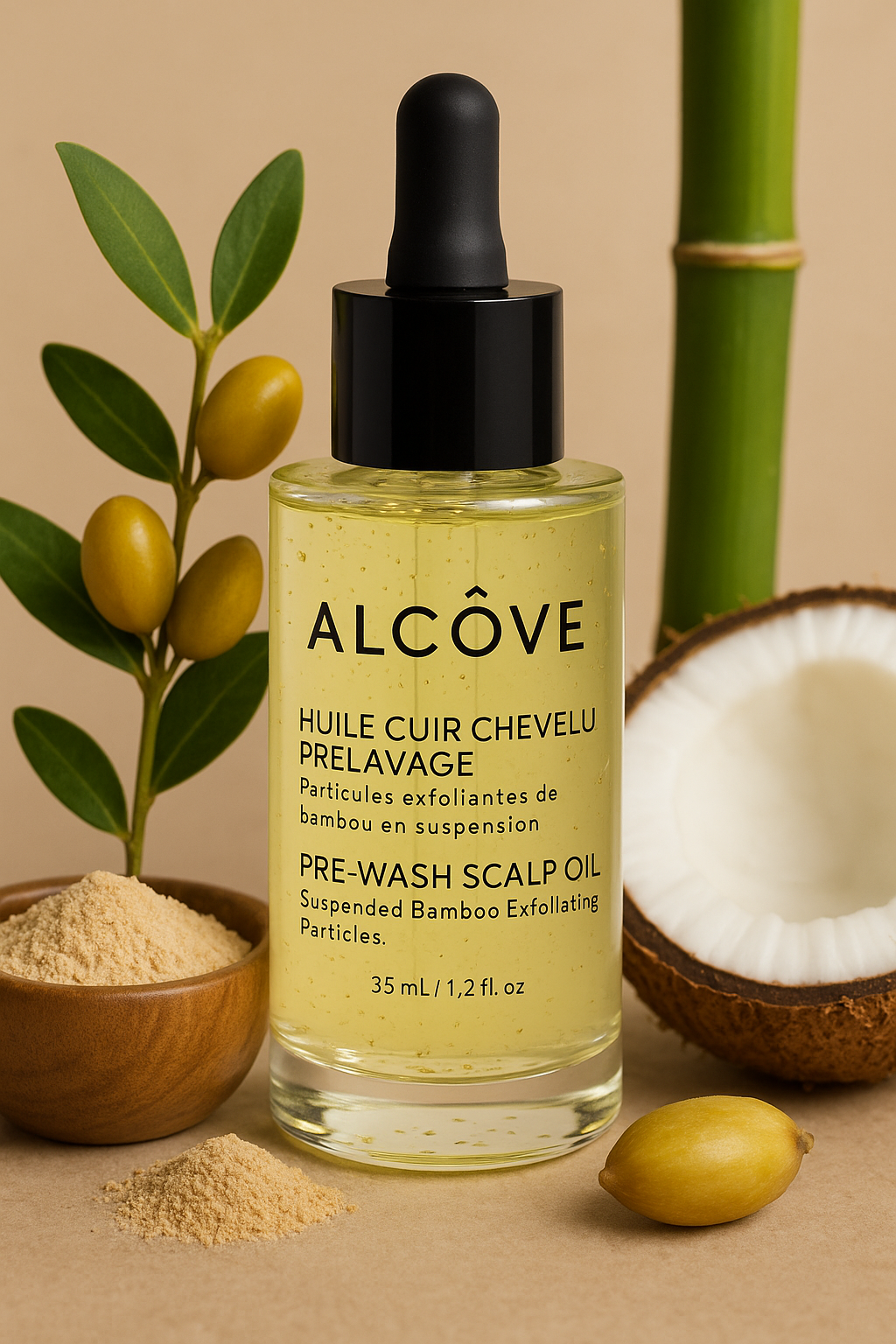 Aceite para el cuero cabelludo prelavado Alcove