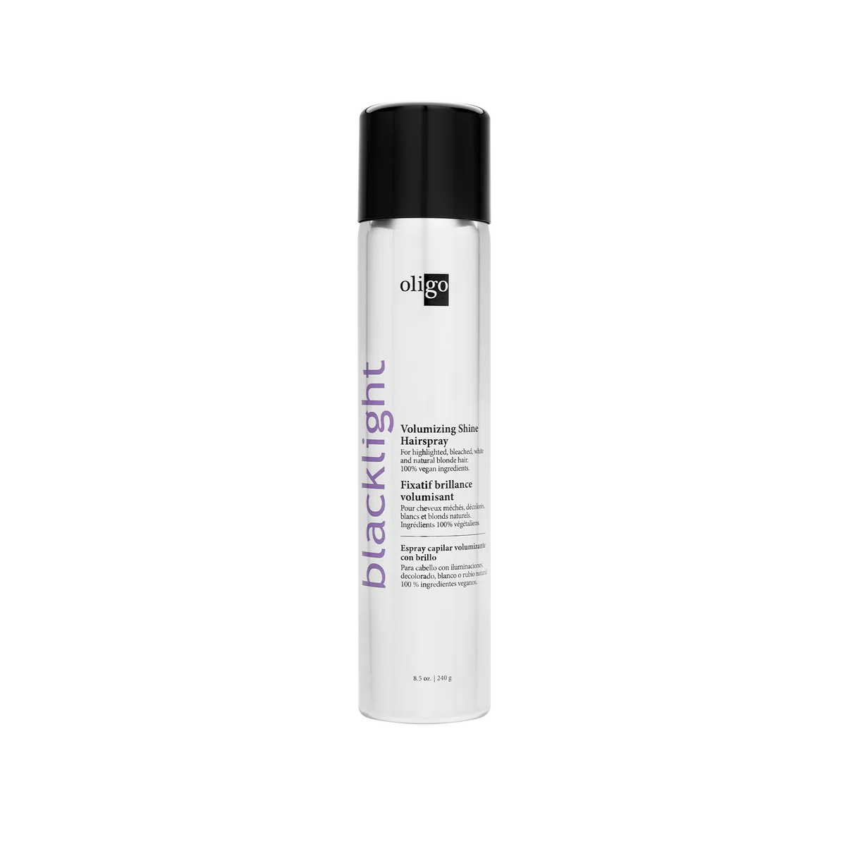 Laca para el cabello voluminizadora y brillante Oligo Blacklight